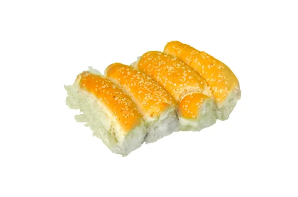 Brot Mit Sesam Isoliert Auf Weißem Hintergrund — Stockfoto
