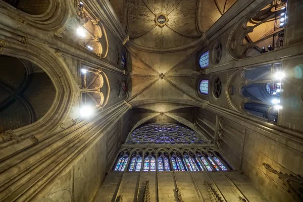 Interior Catedral Notre Dame París Francia — Foto de Stock