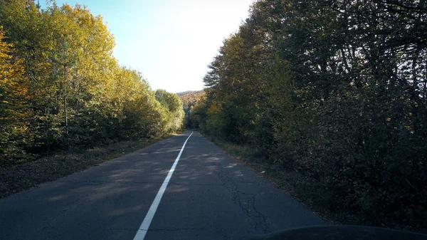 Conducción Carretera Serpenteante Montaña Temporada Otoño —  Fotos de Stock