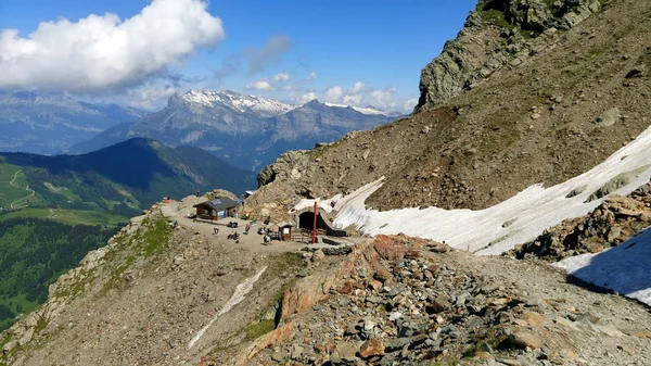 避难所杜 Gouter 流行的出发点 试图上升 法国的勃朗峰 — 图库照片