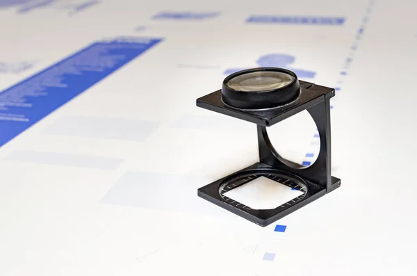 Kleur Matching Ctp Computer Naar Plaatsysteem Loupe Glas Controle Inkt — Stockfoto