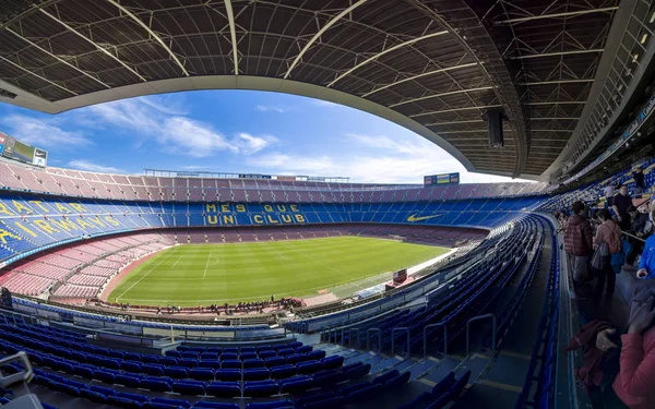 西班牙巴塞罗那 2017年2月06日 巴塞罗那足球俱乐部体育场全景 — 图库照片