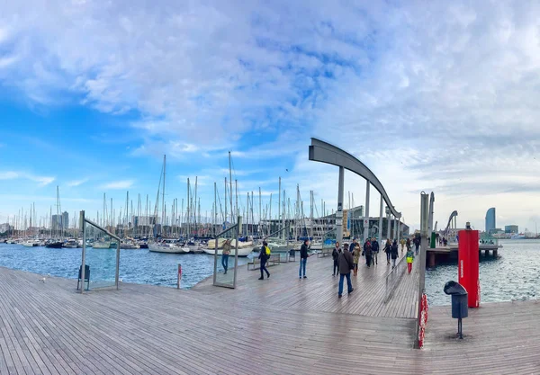 Barcelona Spain Jan 2017 Port Vell Famoust Landmark Most Visited — Stock Photo, Image