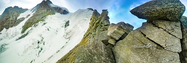 Glaciar Nas Montanhas Dos Alpes Expedição Alpinismo Gran Paradiso — Fotografia de Stock