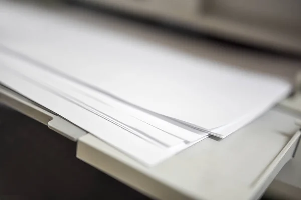 Imprimir Copiar Digitalizar Documentos Negócios Foco Canto Papel — Fotografia de Stock