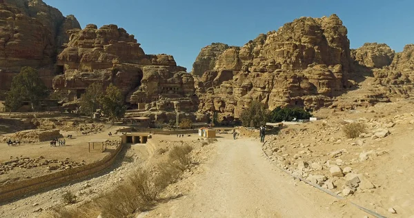 Красивий Вигляд Wadi Rum Пустелі Хашимітського Королівства Йордан Дивовижні Декорації — стокове фото