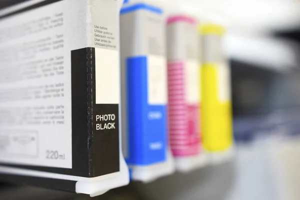 digital printing press cartridges as background