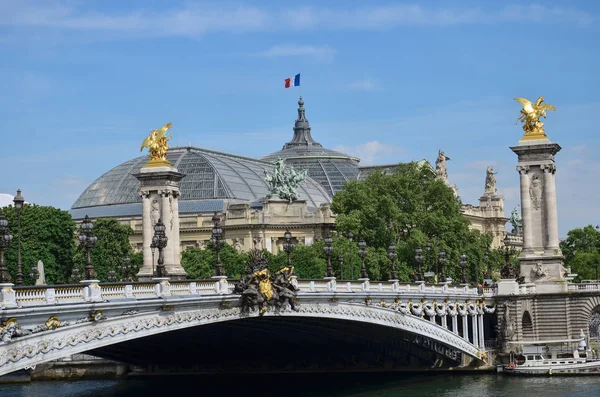 Iii Sándor Pont Grand Palais Párizs Franciaország — Stock Fotó