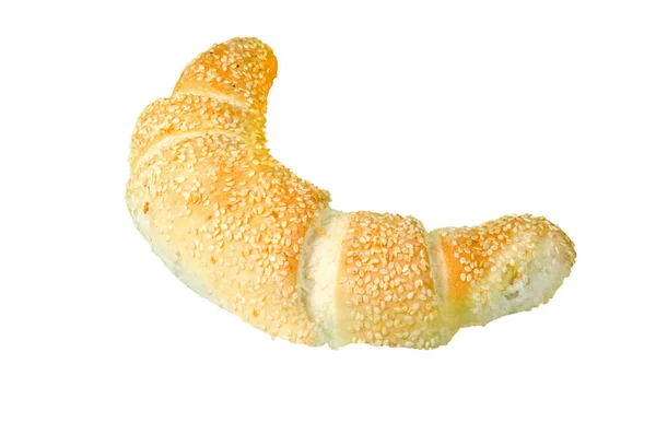 Croissant Med Sesamfrön Isolerad Vit Bakgrund — Stockfoto