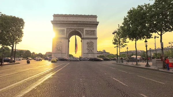 Paris France May 2017 Sunset Paris City Famous Arch Triumph — Stock Photo, Image