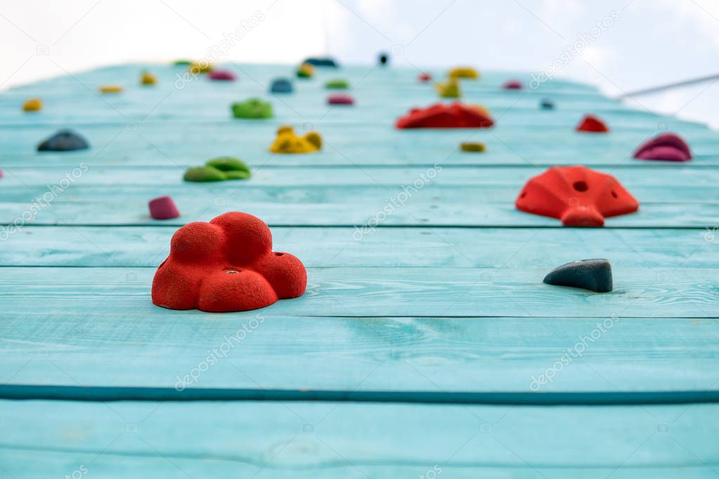 low angle view of climbing wall outdoors