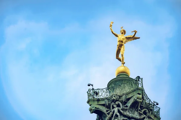 Paris Bastille Staty Ovanpå Kolumn — Stockfoto