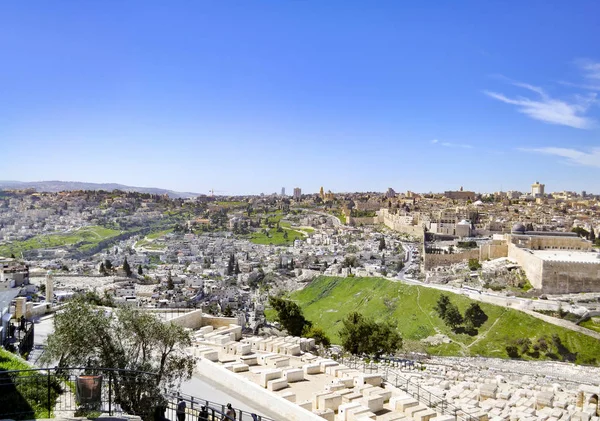 Panoramik Kudüs Eski Şehir Temple Mount — Stok fotoğraf