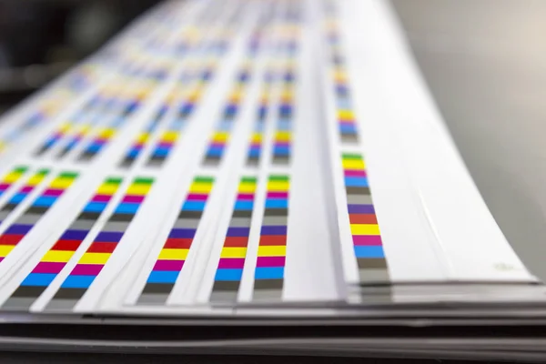 Cmyk Color Bars Printed Sheets Paper — Stock Photo, Image