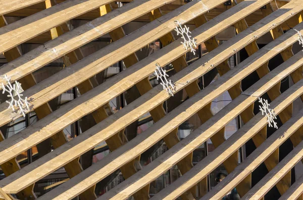 Achtergrondstructuur Geschilderd Houten Jaloezieen Van Oude Muur Bescherming Tegen Zon — Stockfoto