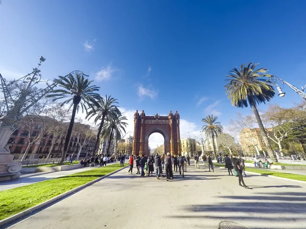 Barcelona España Feb 2016 Vista Panorámica Del Punto Referencia Con — Foto de Stock