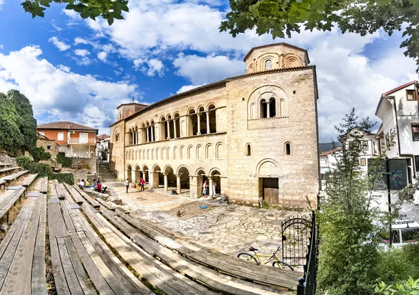 オフリド マケドニア共和国 教会のパノラマは聖オフリドのソフィアです 外部の追加は 世紀に造られた教会の主要な部分は 世紀に建てられました — ストック写真