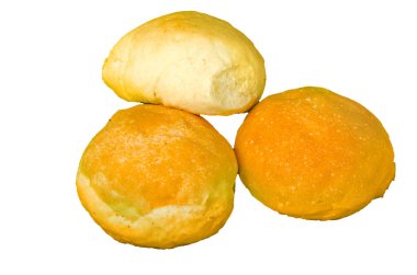 beyaz zemin üzerinde izole ekmek ruloları