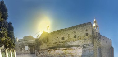Betleem, İsrail - 12 Haziran, 2016: Doğuş Kilisesi, Bethlehem, West bank, Palestine, İsrail gelen turist