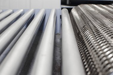 Endüstriyel machine.convey-er kemer. parça döner. Endüstriyel Teknoloji, seçici odak