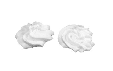 Beyaz, kırpma yolu dahil izole bir beyaz şanti zephyr krem girdap, yakın çekim