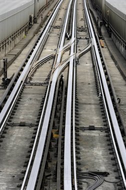 Tren yolu aktarım görünümünü yukarıda, dikey izler