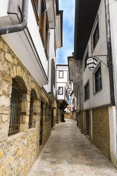 Traditionele Straat Alley Oude Stad Ohrid Macedonië Verticaal — Stockfoto