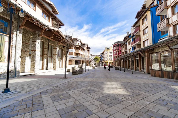 Bansko Bulgaria Febrero 2017 Calle Pasarela Piedra Bansko — Foto de Stock