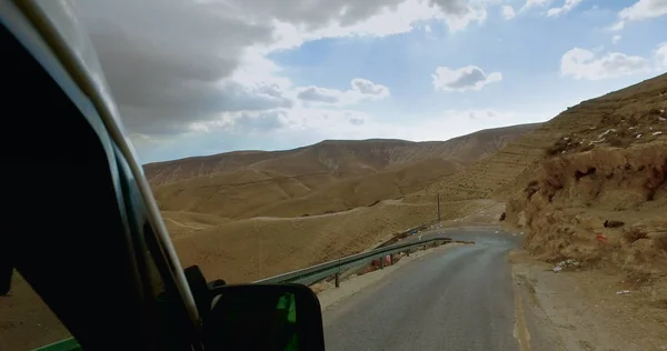 Guidare Pov Strada Rurale Nel Deserto Israele — Foto Stock