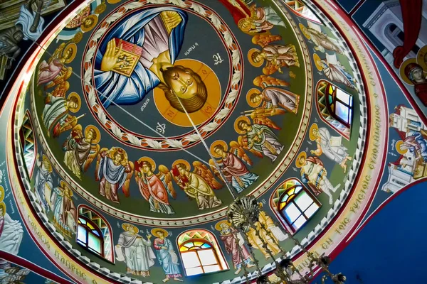 Vnitřní Dome Obrazy Církve Pravoslavný Klášter — Stock fotografie