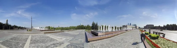 Moscow City Skyline Panorama Poklonnaya Park Field Sky Monument Victory — Stock Photo, Image
