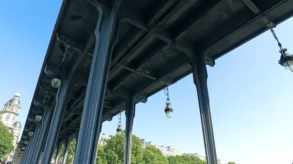 Pov Flytta Pont Bir Hakeim Pont Passy Bridge Paris Frankrike — Stockfoto