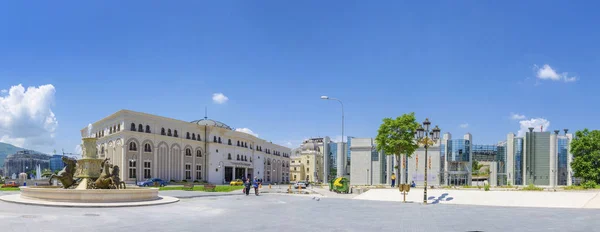 Skopje Mazedonien Circa Noe 2016 Panoramablick Auf Den Filip Platz — Stockfoto