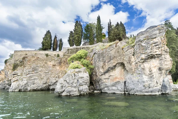 Kirche Von Jovan Kaneo Auf Felsen See Ohrid Ohrid Mazedonien — Stockfoto