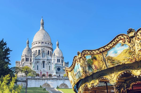 Basílica Sacre Coeur Montmartre París Francia Con Detalle Cerca Del — Foto de Stock