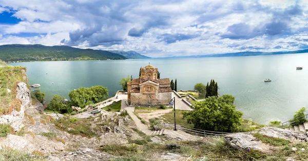 Ohrid Macedonië Panorama Van Kerk Van John Kaneo Panorama — Stockfoto