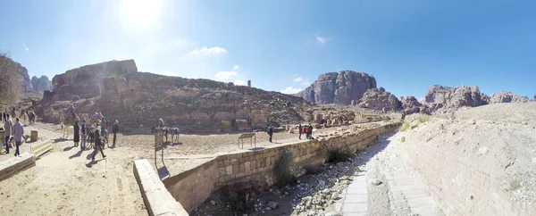 Petra Jordan Jan 2017 Wizyta Turystyczna Petrze Jordanii Bliskim Wschodzie — Zdjęcie stockowe