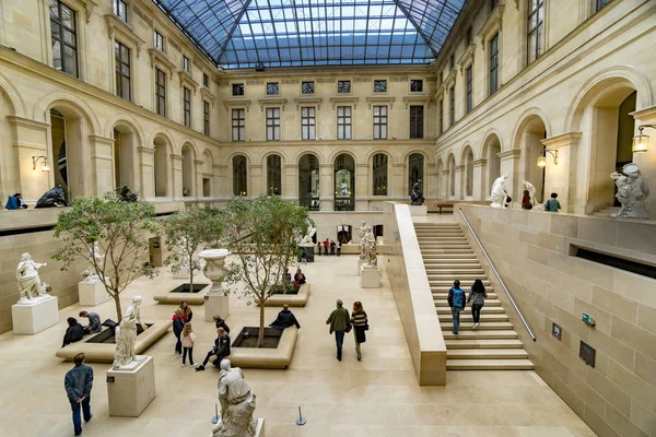 Paris França Cerca Maio 2017 Bela Vista Museu Louvre Salão — Fotografia de Stock