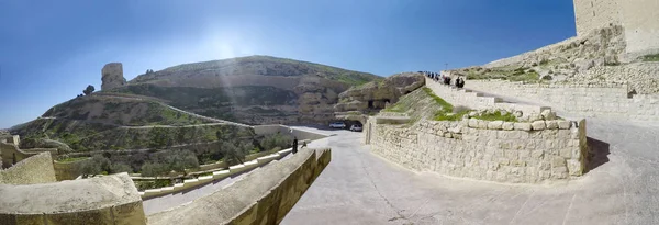 Panorama Widok Grecki Klasztor Prawosławny Wielka Ławra Klasztor Świętego Sabasza — Zdjęcie stockowe