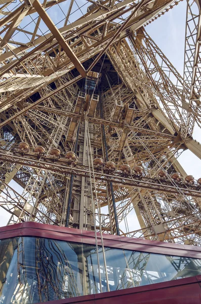 Ascenseur Tour Eiffel Paris France — Photo