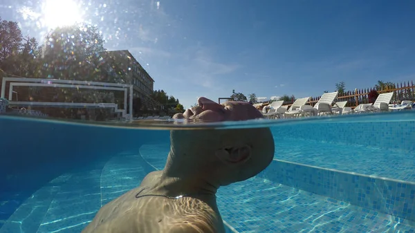 Man relaxing on thermal spa pool hydrotherapy