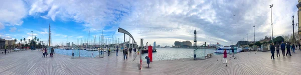 Barcelona Spanien Jan 2017 Panorama Auf Den Hafen Von Barcelona — Stockfoto