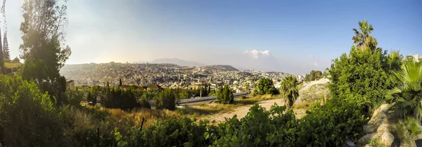 Panorama Nazaretu Bazyliki Zwiastowania Izrael — Zdjęcie stockowe