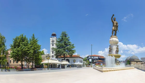 Skopje Makedonya Mayıs 2016 Yaklaşık Heykel Filip Alexander Great Anıt — Stok fotoğraf