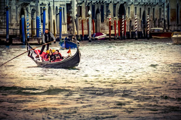 Venice Italy Mar 2015 Traditional Venice Gandola Ride Instagram Style — Stock Photo, Image