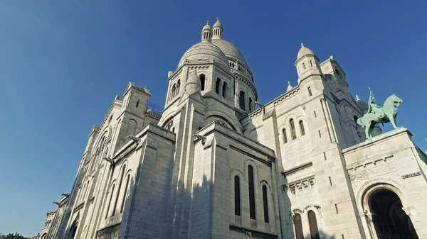 Vista Cinematográfica Arquitectura Exterior Basílica Sacre Coeur Montmartre París Francia — Foto de Stock