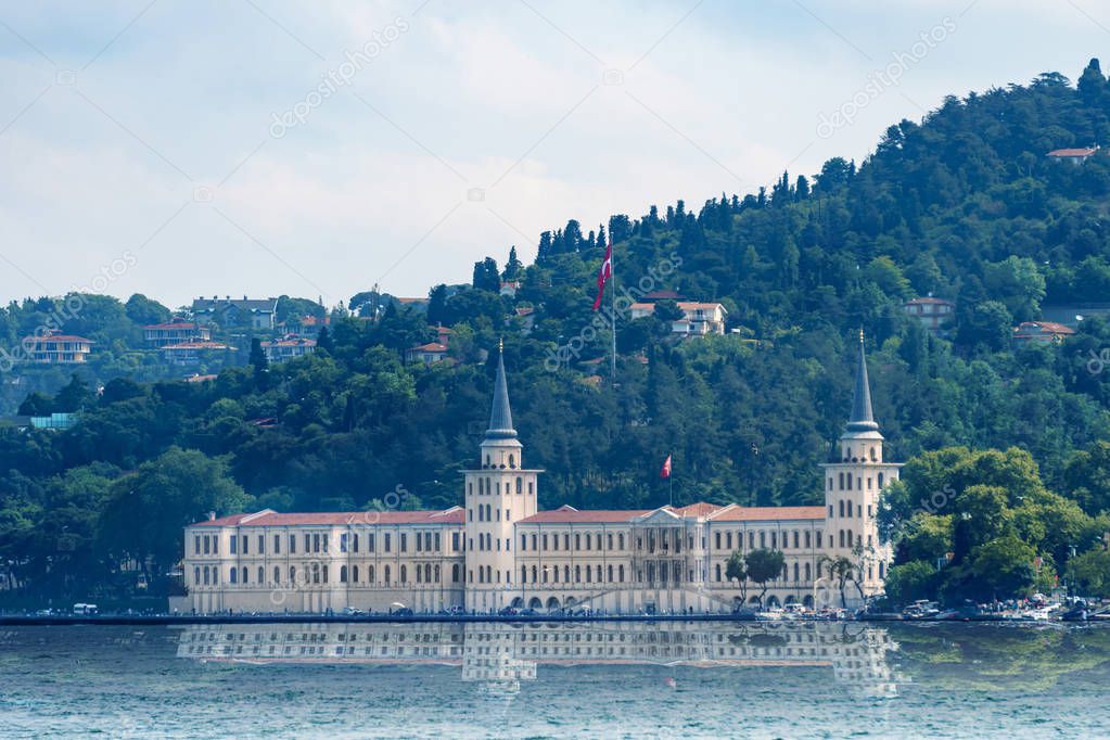 This is the historical building of the Kulely Military School on the Asian side of the Bosphorus