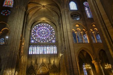 Notre Dame Katedrali iç Paris, Fransa 