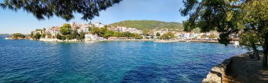 Panoramik Island Skiathos Yunanistan. Lüks Adası-Skiathos.Greece Adası. Cennet plaj