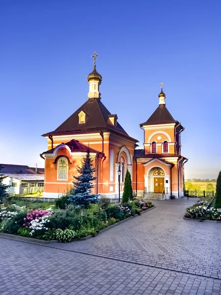 Kerk Van Gedaanteverwisseling Klooster Optina Pustyn Stad Van Kozelsk Rusland — Stockfoto